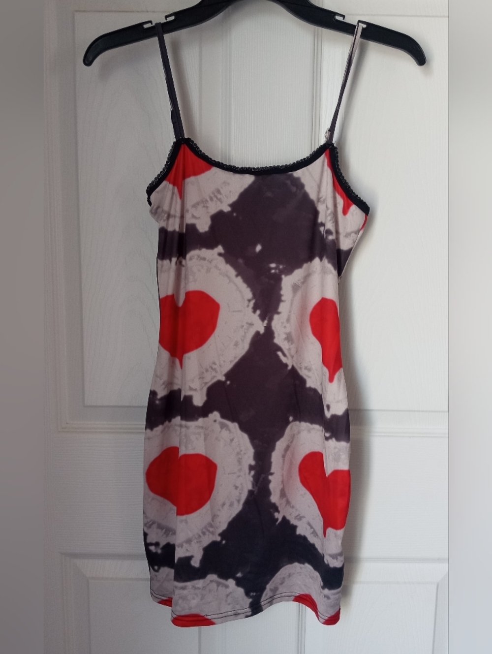 Spaghetti Strap Mini Dress in Red and Black